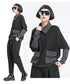 Contrast Panel Zip Collar Pullover